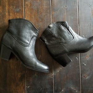 Frye Dark Leather Ankle Booties